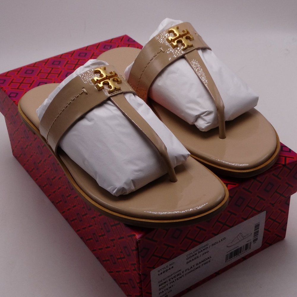 Tory Burch Mini Everly Flat Sandal Sz 8 New In Box